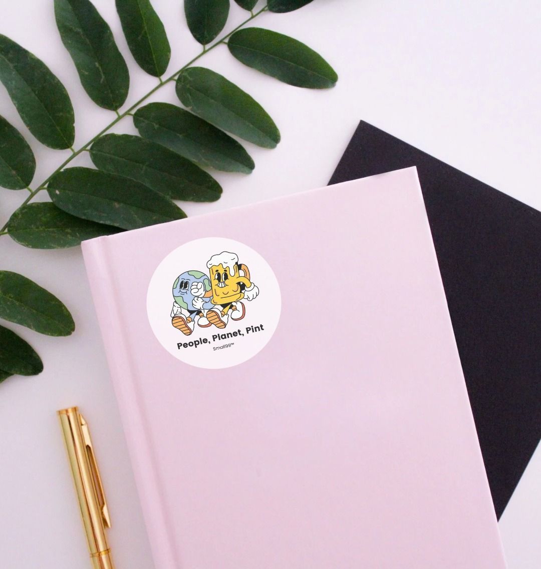 People Planet Pint Mascot Sticker - Colourful
