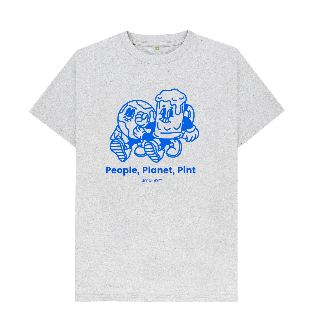 Grey People Planet Pint Mascot T-shirt - Blue - Front