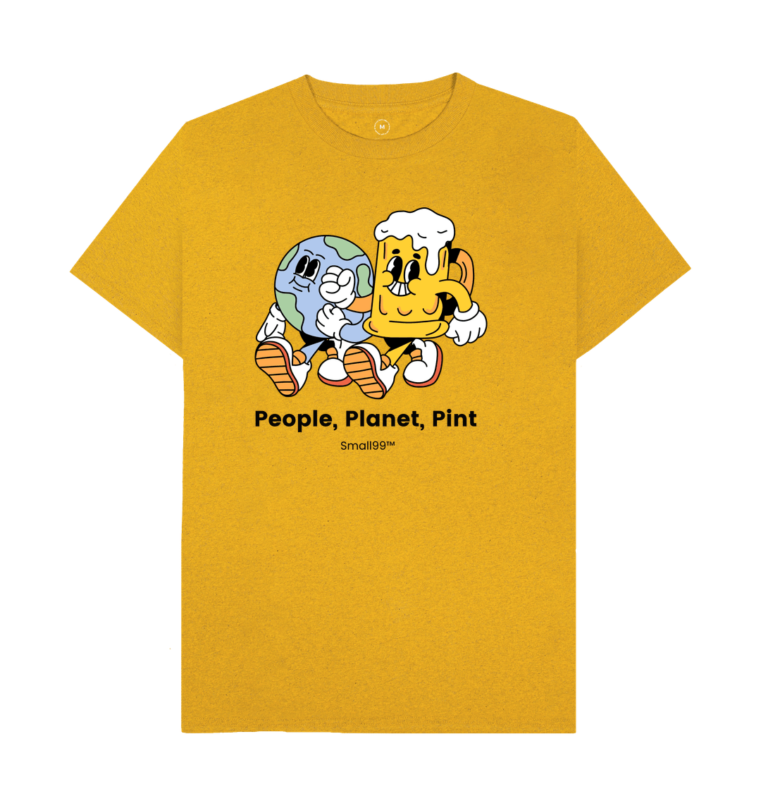 Sunflower Yellow People Planet Pint Mascot T-shirt - Colour - Front