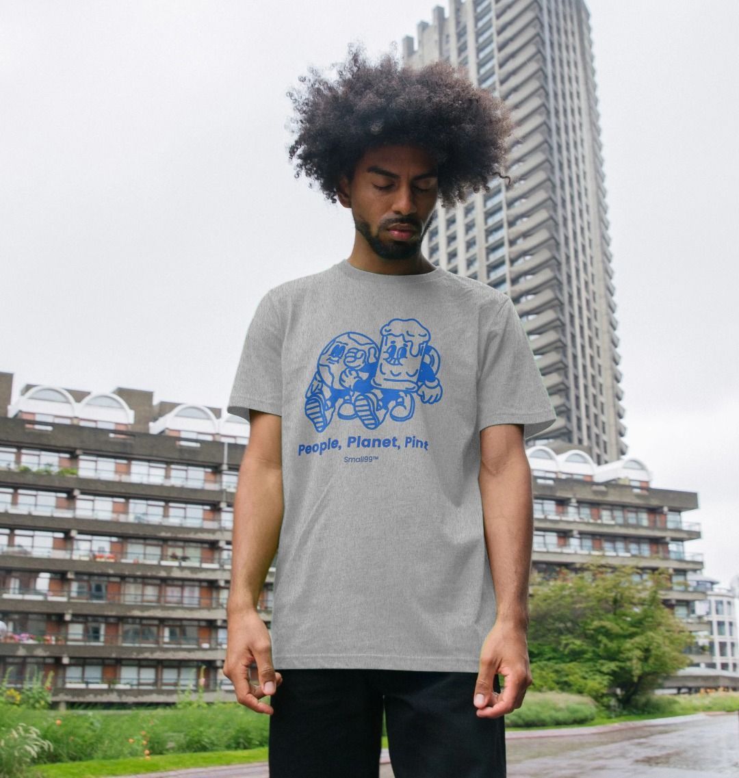 People Planet Pint Mascot T-shirt - Blue - Front