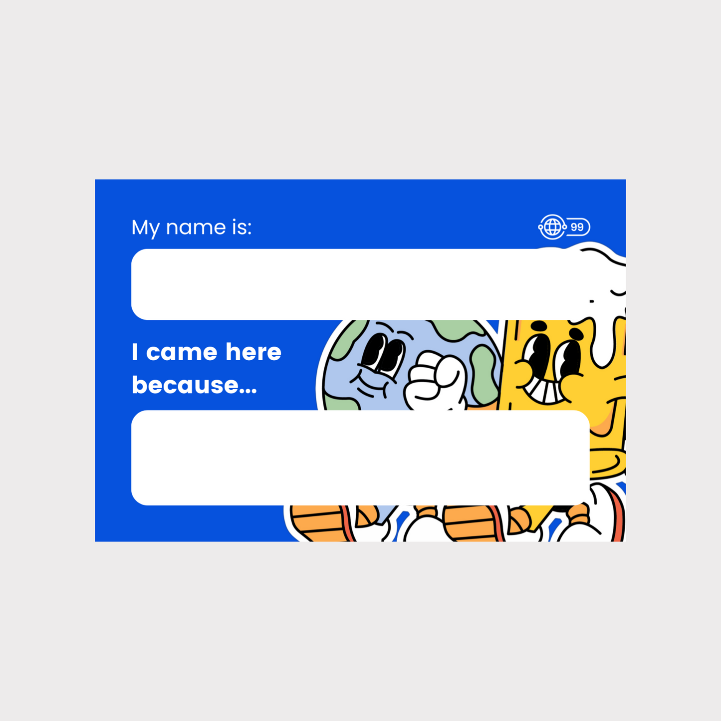 People Planet Pint Name Labels - 110x75mm (Pack of 32)