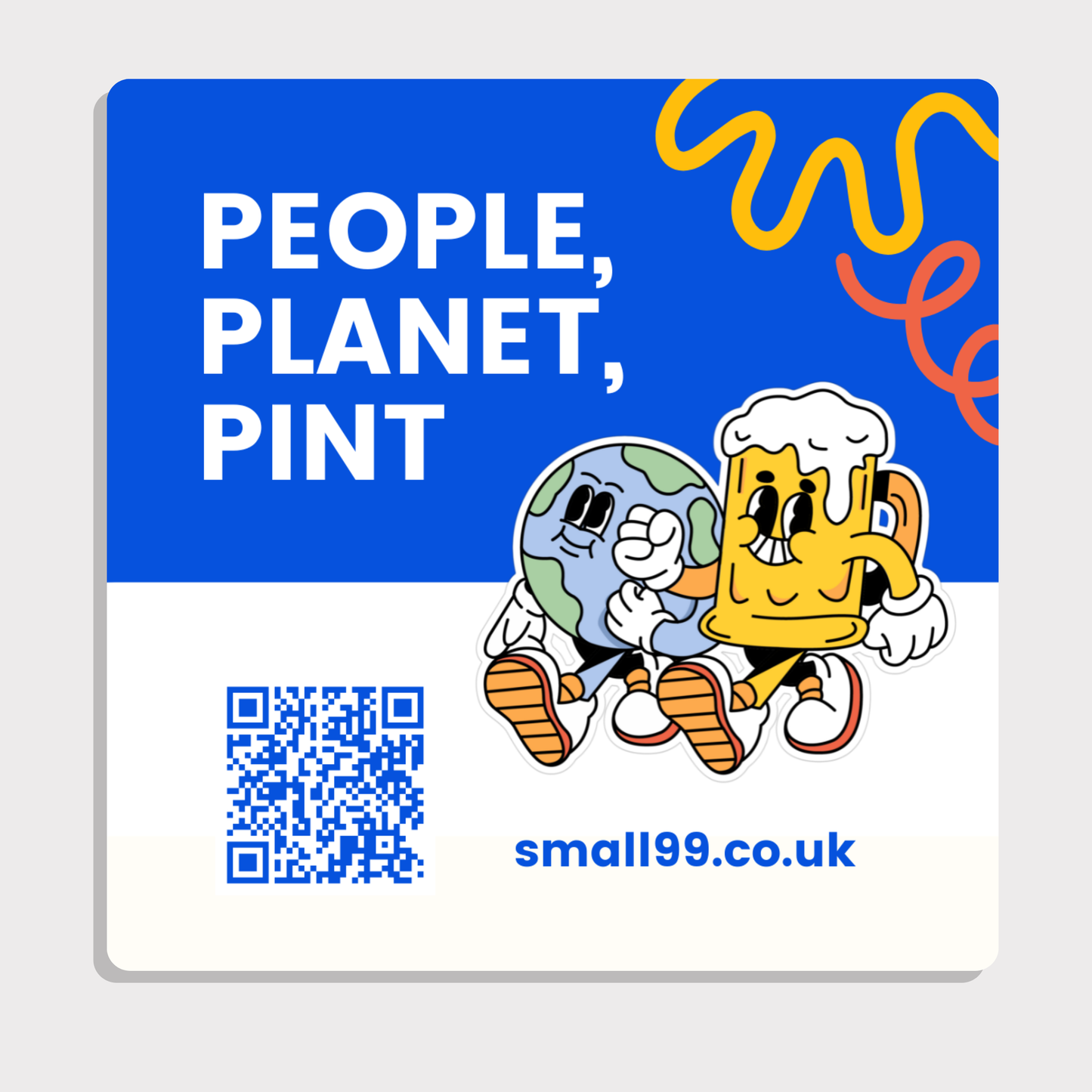 People Planet Pint Beermats - Mascot - Standard Square (Pack of 5)