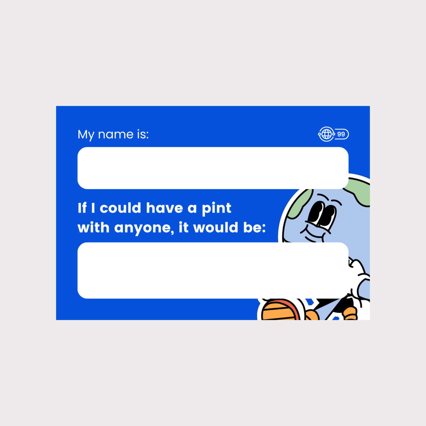 People Planet Pint Name Labels - 110x75mm (Pack of 32)