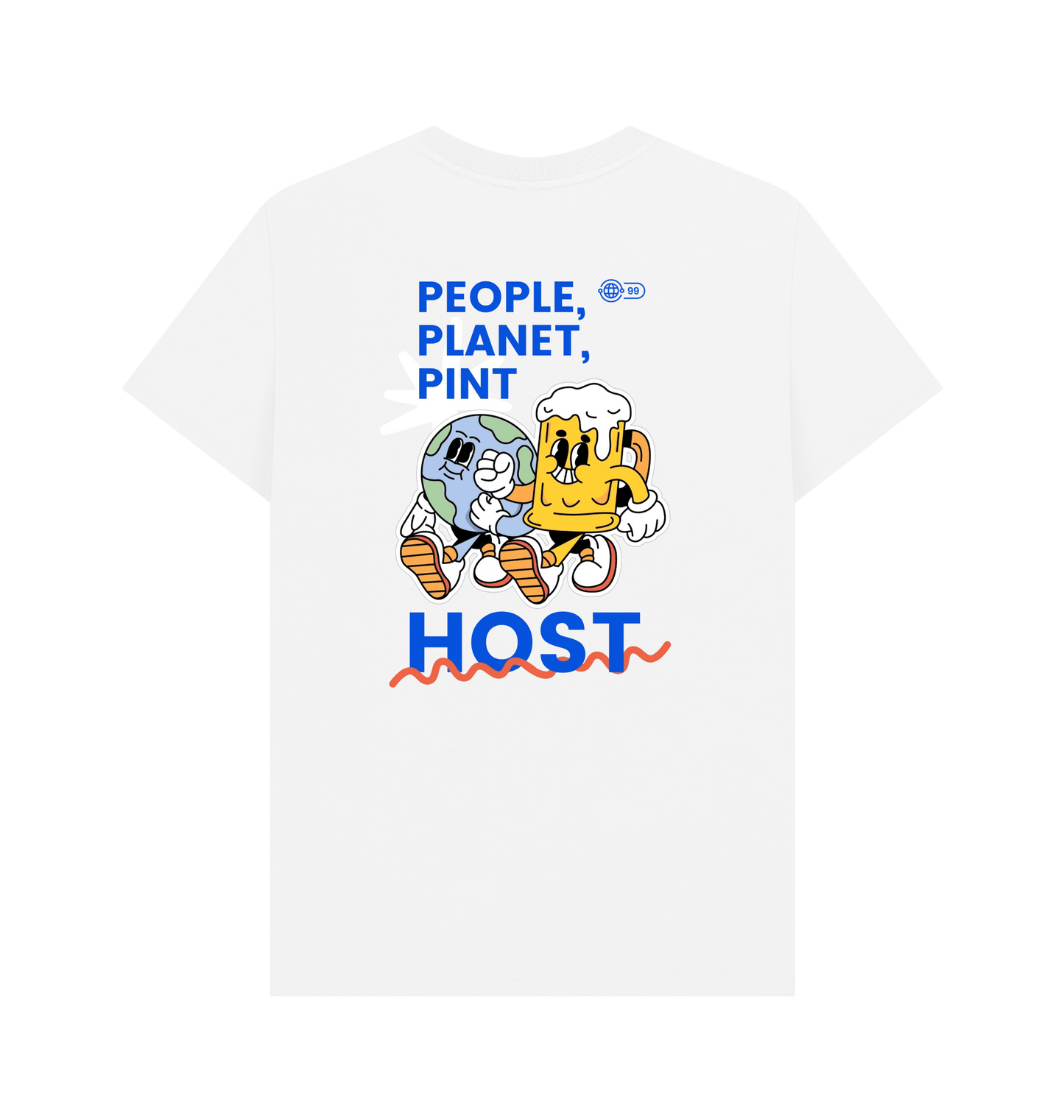 White Printed T-shirt Back