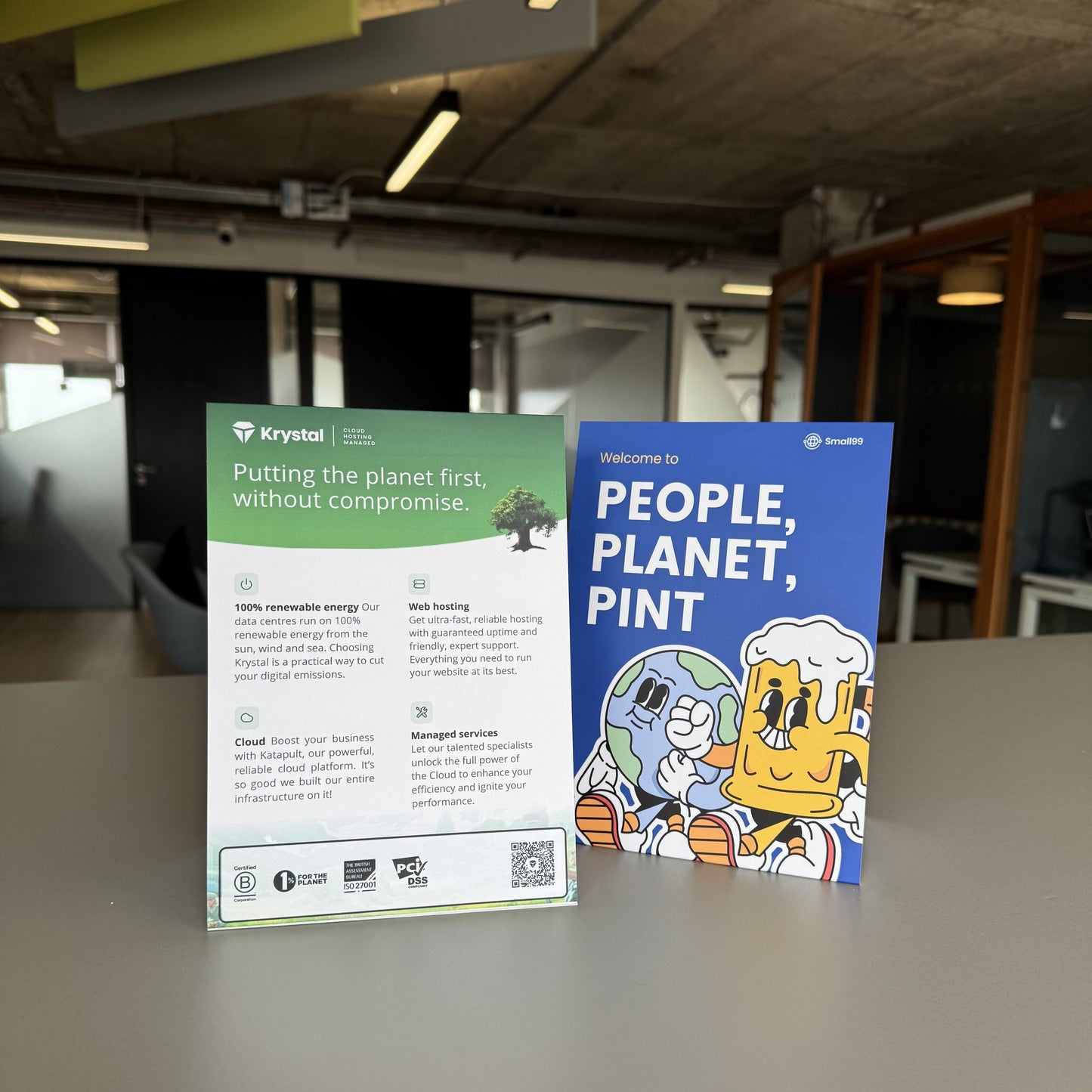 People Planet Pint x Krystal Table Tent - A5 (Pack of 1)