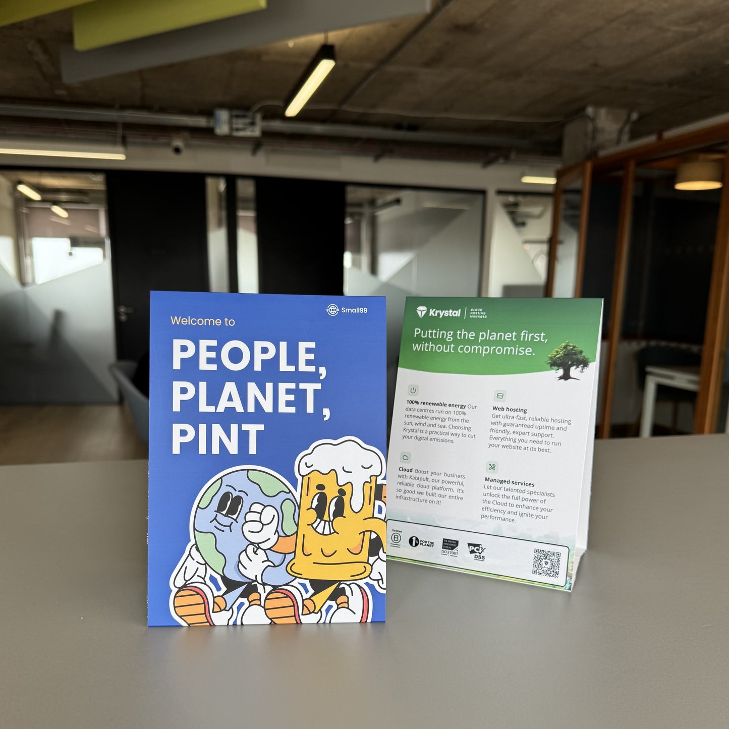 People Planet Pint x Krystal Table Tent - A5 (Pack of 1)