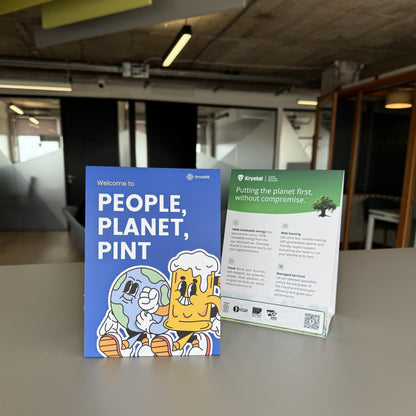 People Planet Pint x Krystal Table Tent - A5 (Pack of 1)