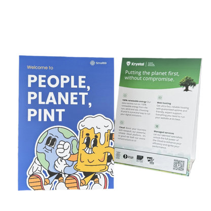 People Planet Pint x Krystal Table Tent - A5 (Pack of 1)