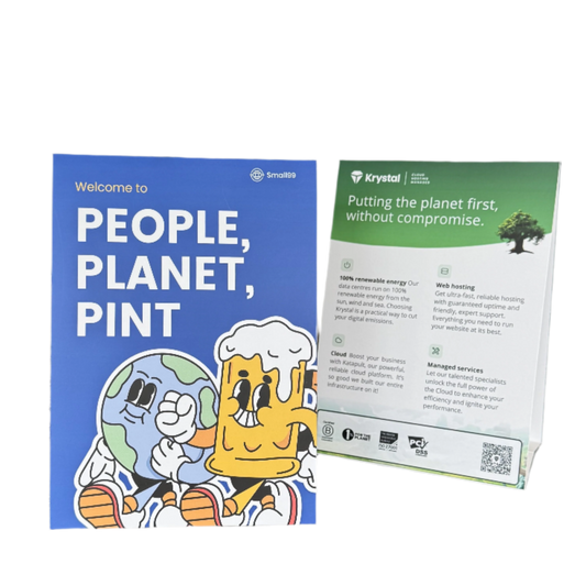 People Planet Pint x Krystal Table Tent - A5 (Pack of 1)