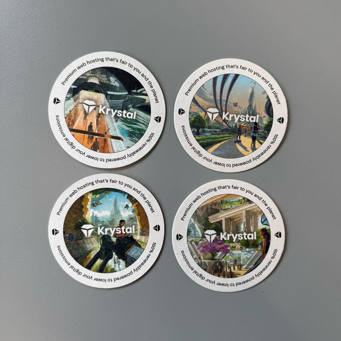 Krystal Beermats - Standard Round (Pack of 8)