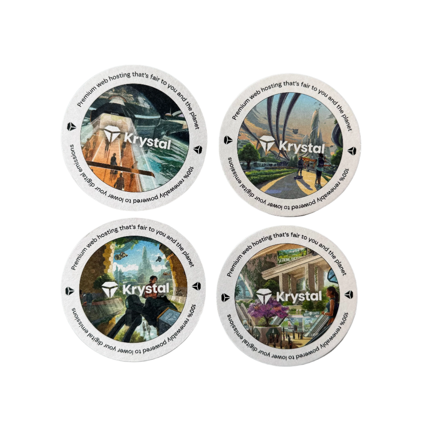 Krystal Beermats - Standard Round (Pack of 8)