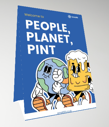 People Planet Pint x Krystal Table Tent - A5 (Pack of 3)