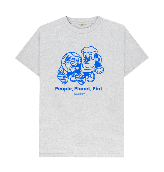 Grey People Planet Pint Mascot T-shirt - Blue - Front