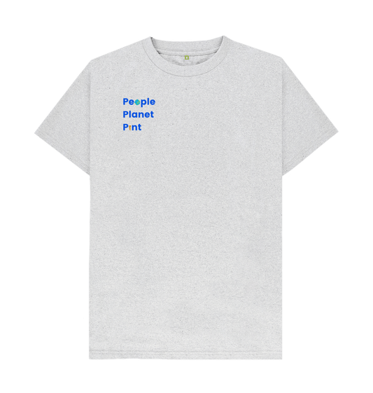 Grey People Planet Pint T-shirt - Text - Front